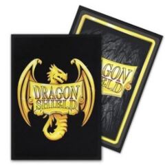 Dragon Shield Sleeves: NonGlare Black with Gold Foil Art Print of Logo 100 ct